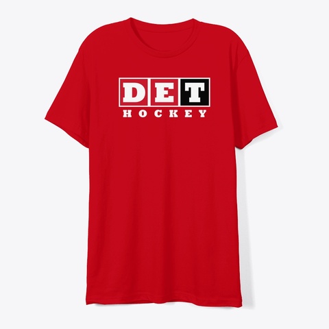 Detroit Hockey | Retro Red T-Shirt Front