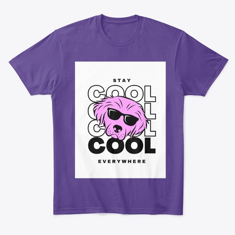 Stay Cool: Purple Dog Graphic Tee"