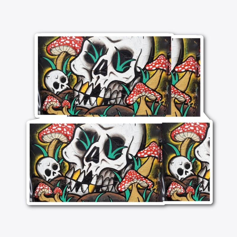 Skull head with Mushrooms