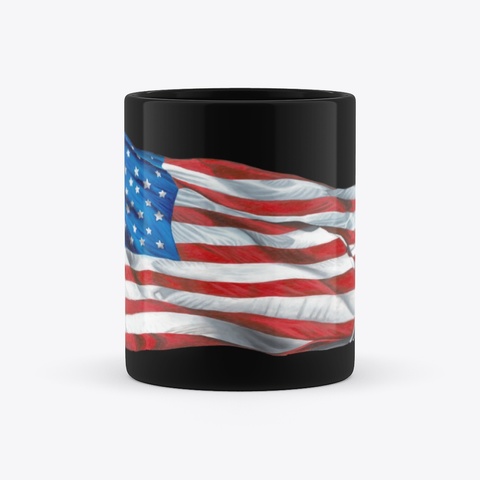 Annika Watson's American Flag Painting Black T-Shirt Right