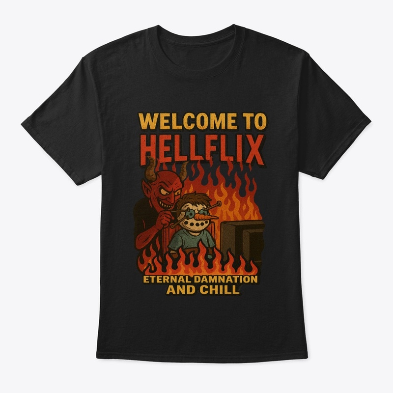 Welcome to Hellflix Retro Comic T-Shirt