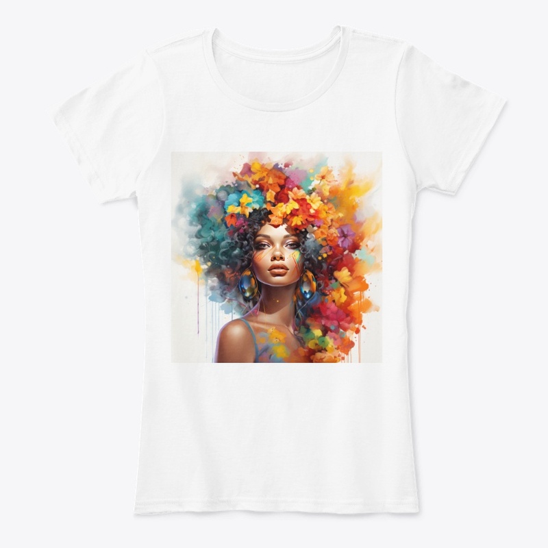 Woman with Orange Flowers in Hair