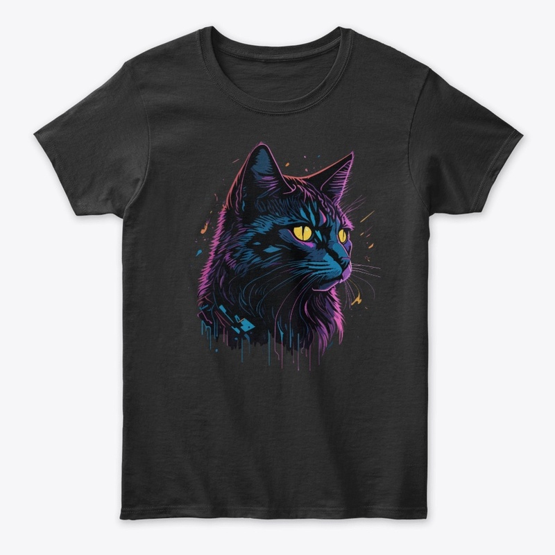 Neon Black Cat Glow