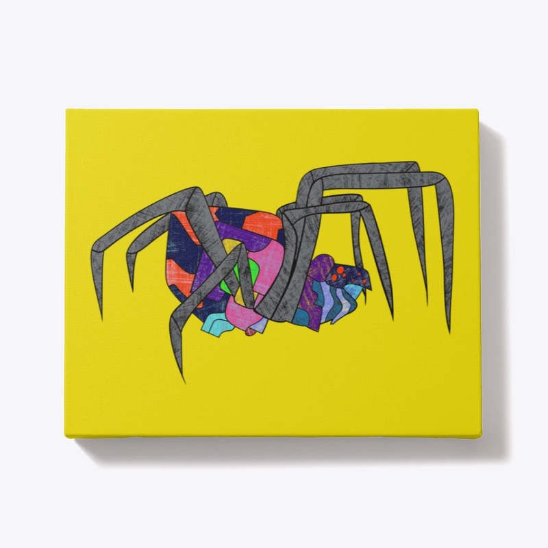 Black Widow Spider in Colorful Patterns 