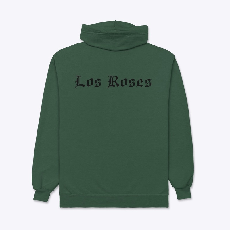Los Roses black logo hoodie