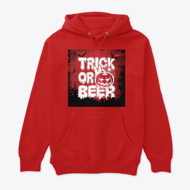 Trick or beer halloween theme design 