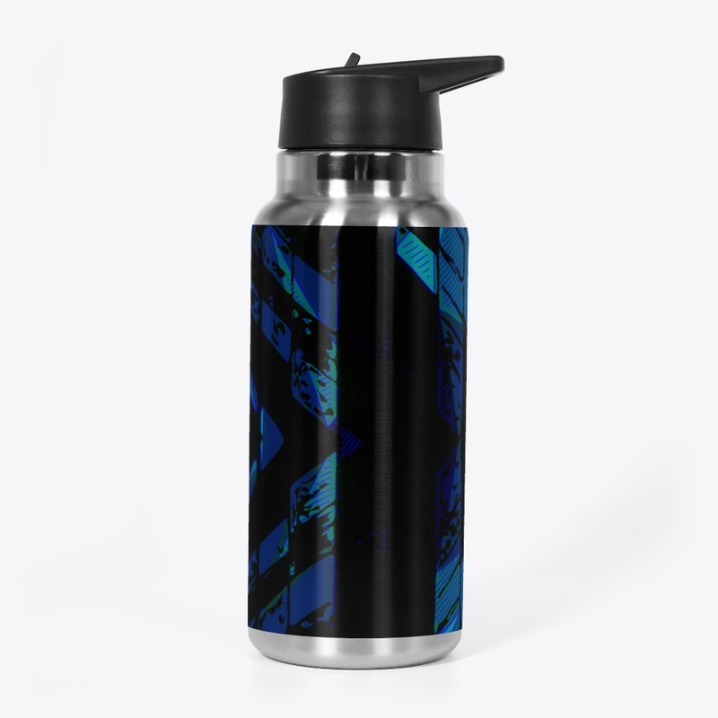 Turquoise Black Striped Pattern  