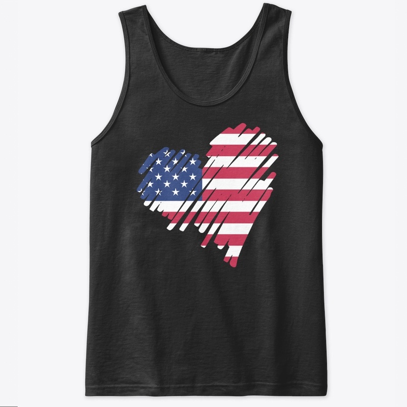 Heart American Flag 4th of July