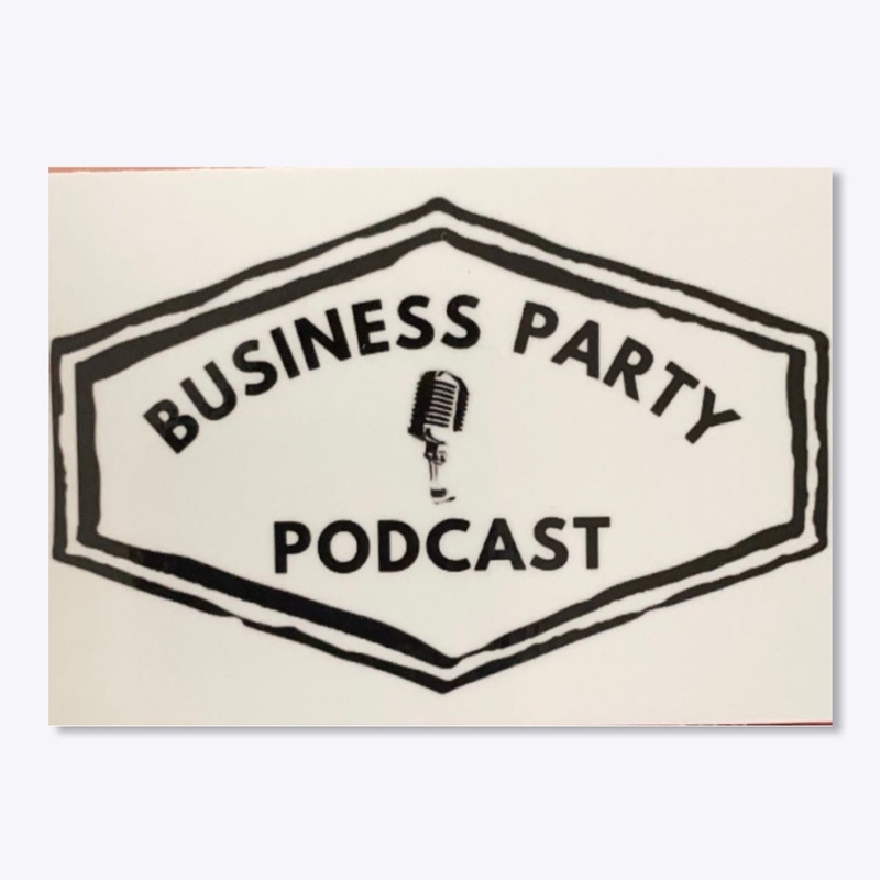 Business Party Logo sticker white