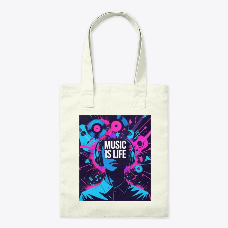 Music Is Life – Vibrant Headphone  Art
