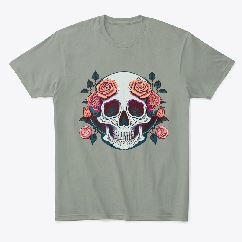 skull with roses