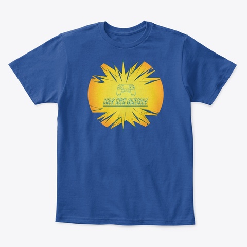 Kids Bros With Controls T Shirt Deep Royal  Camiseta Front