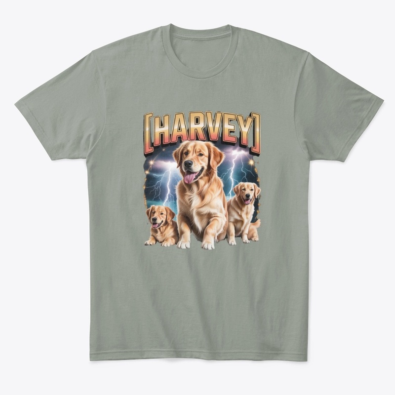 Harvey Golden Retriever Lightning Tee