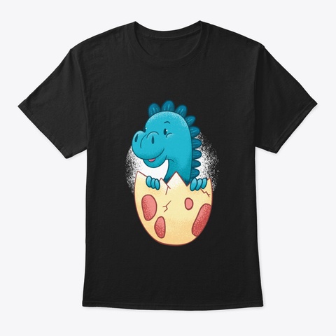 Baby Dinosaur Black T-Shirt Front