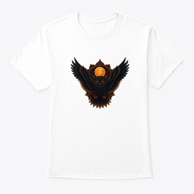 Midnight Owl Under the Blood Moon