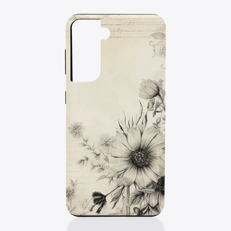 Black and white Shabby Chic Floral