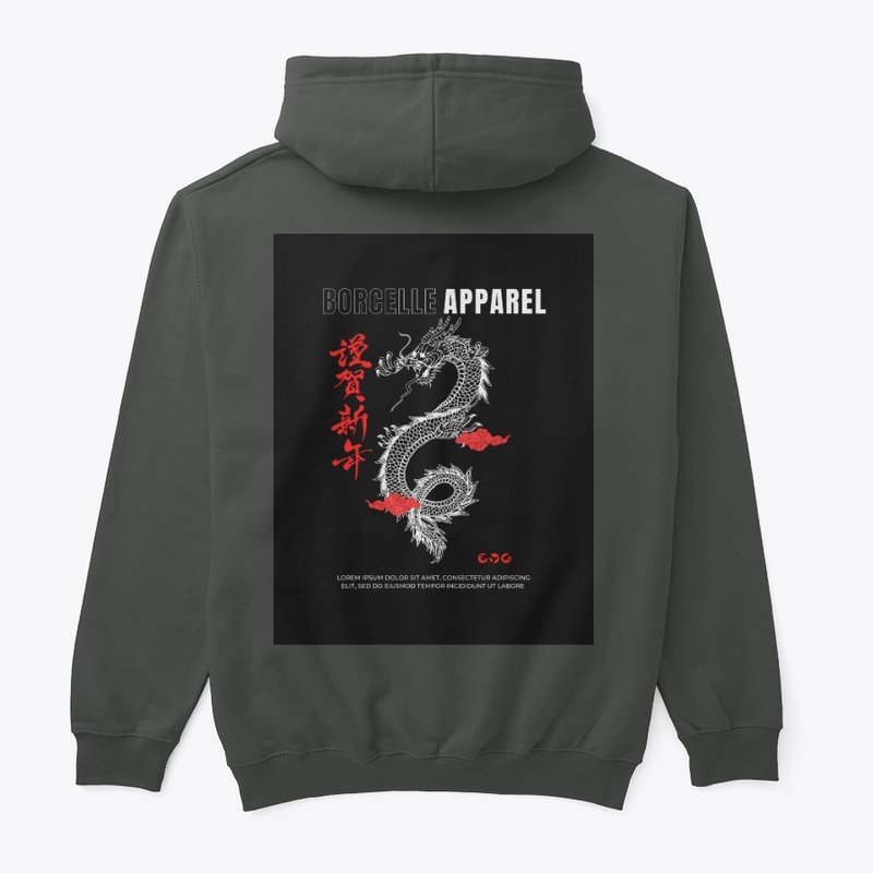 Hand-DrawnBlackRed Hoodie & T-Shirt Set"