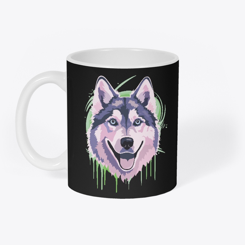 cute purple colored Siberian Husky Dog