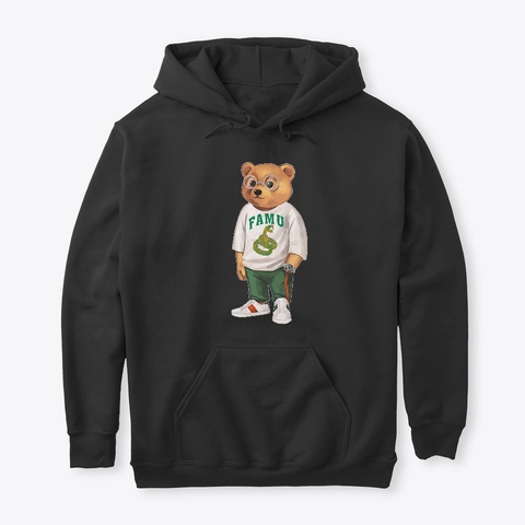 Famu Rattler Bear  Black T-Shirt Front