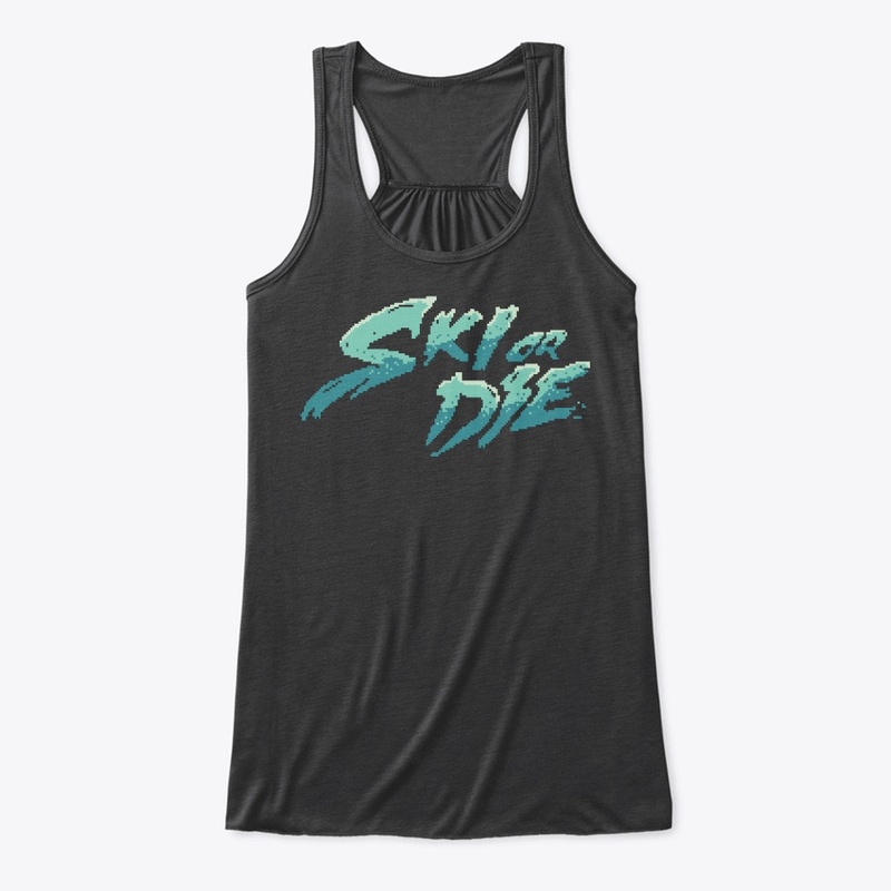Ice Sunset Ski or die Pixel art Logo