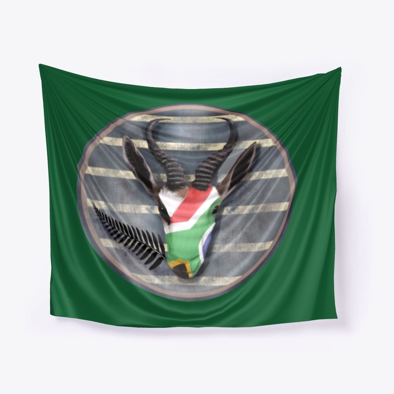 Springbok eating All Black fern