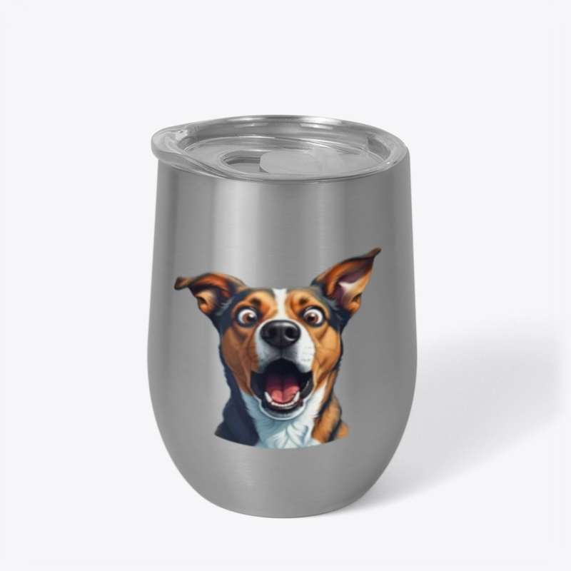Funny dog with shocked face