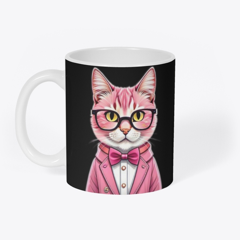 Glasses & Grins: Pink Cat Tee