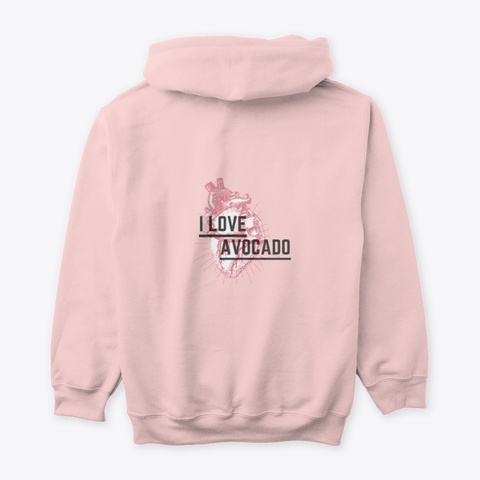 I Love Avocadoo. Light Pink Camiseta Back