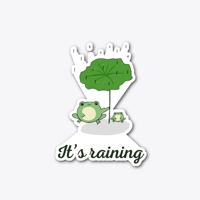 It's raining frog cartoon 