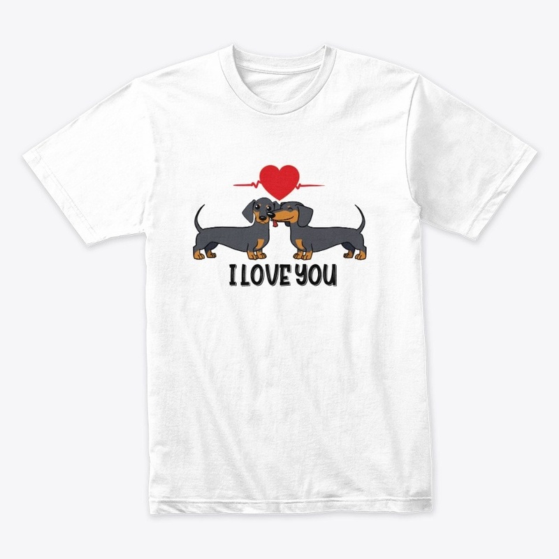 I Love You Cute Dachshund Couple