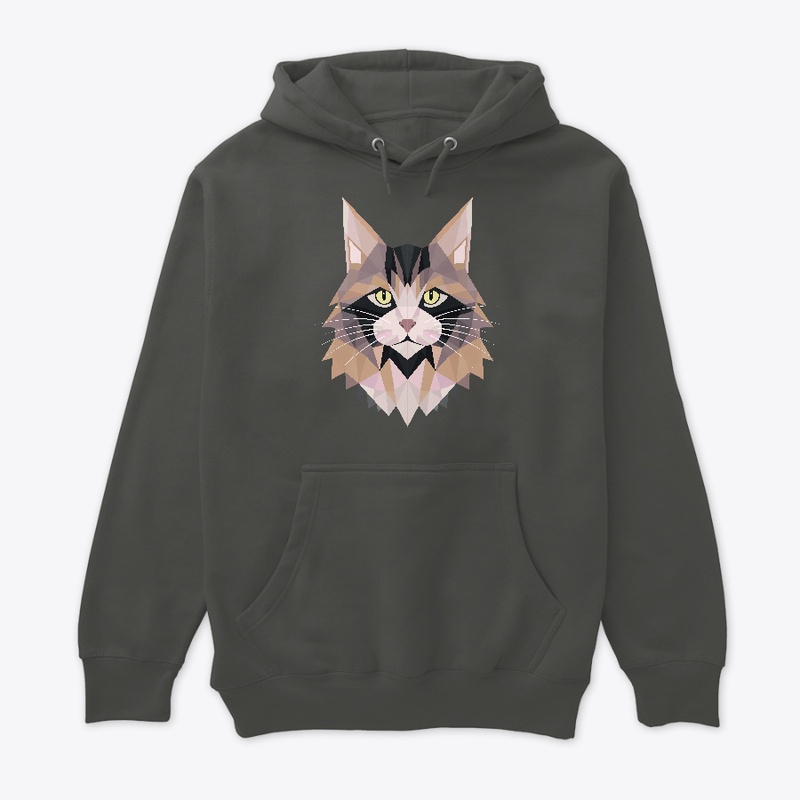 Maine Coon Cat geometric art