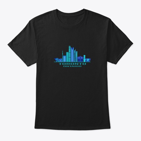 Toronto Ontario Canada Skyline Xfnjn Black T-Shirt Front