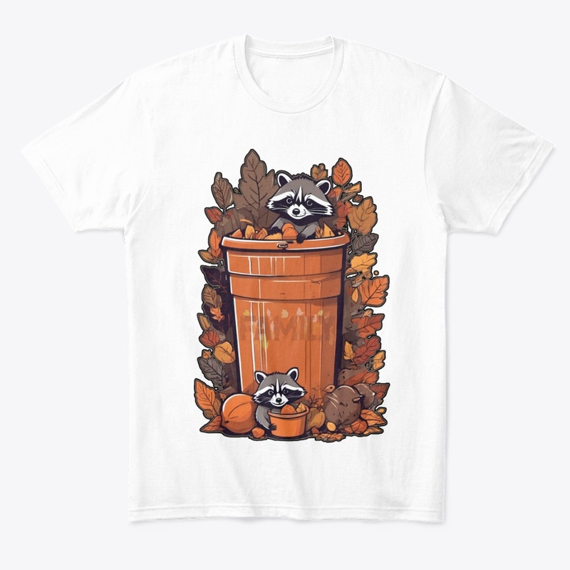 Adorable Raccoon Family - Fall Playtime
