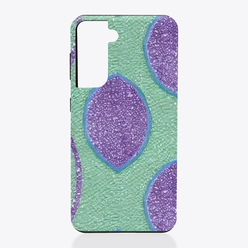 Sparkly Green and Purple Circle Design