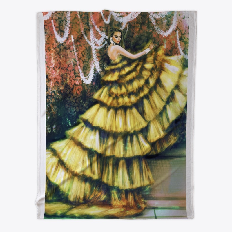 Yellow Tulle Dressed Girl 