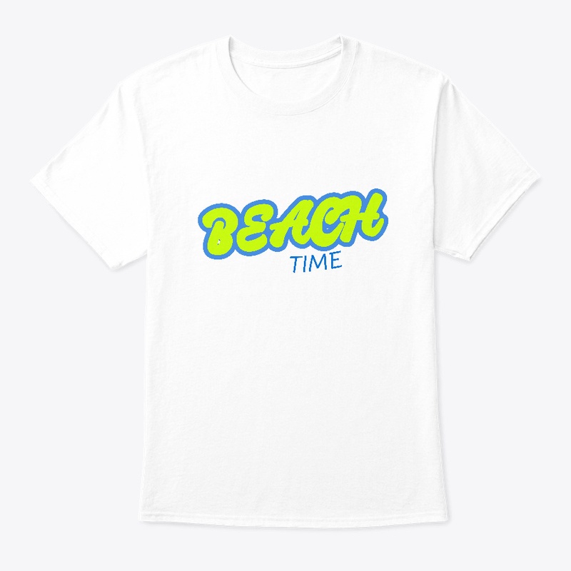 Beach Time fun Tee Green  Blue letters