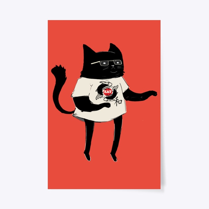 Japanese cat and Koi fish