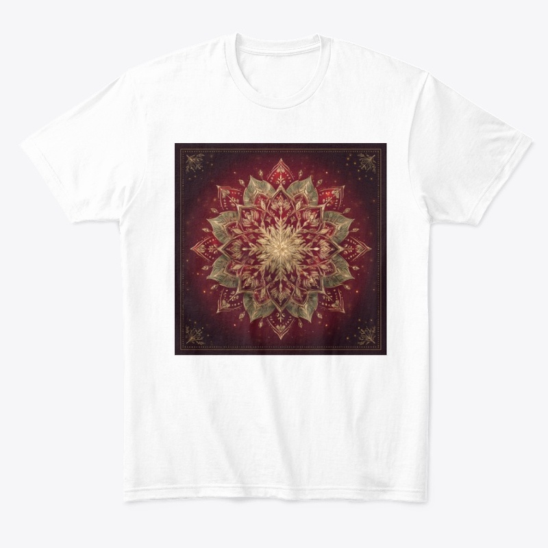 Ornate Red Gold Mandala Sacred Art