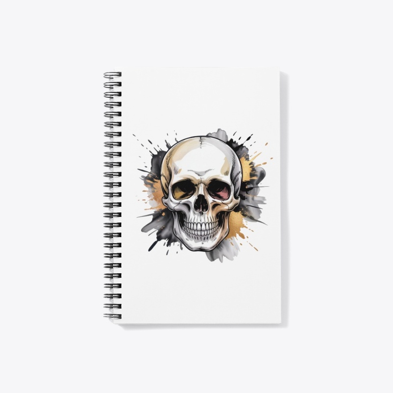 Skull and ink splashes