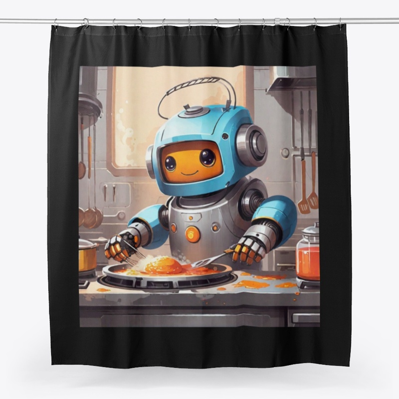 A robot cooking dinner