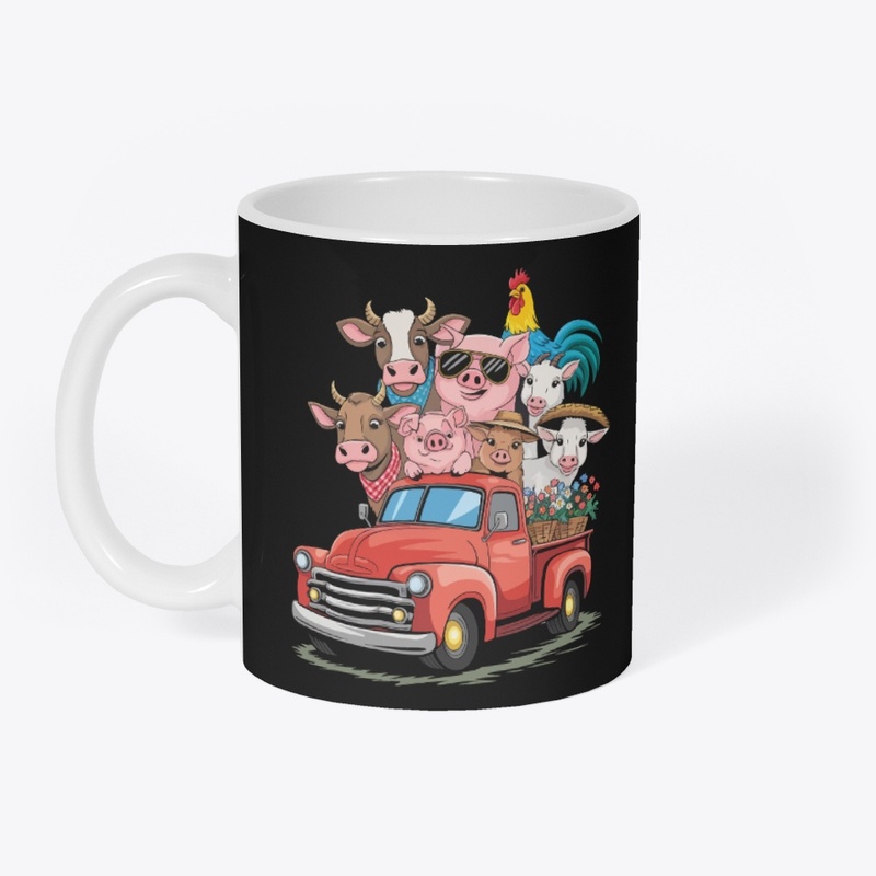 Farm Pickup Truck with Farm Animals