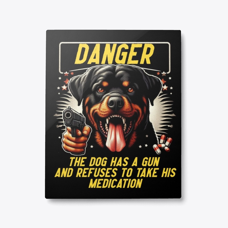 Rottweiler Has a Gun