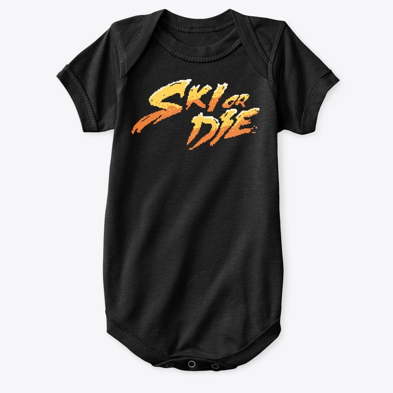 Sun Fire Ski or die Pixel art Logo