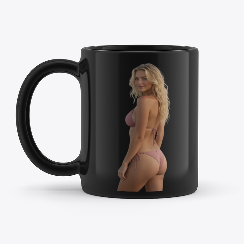 Pink Bikini Blonde Model Sticker