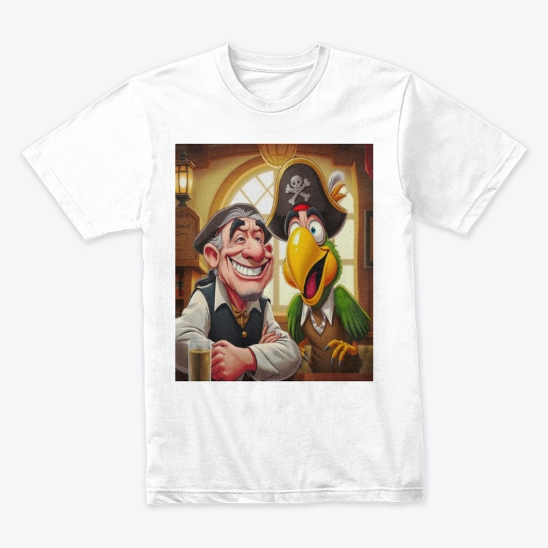 A MAN WITH PARROT T.SHIRT 
