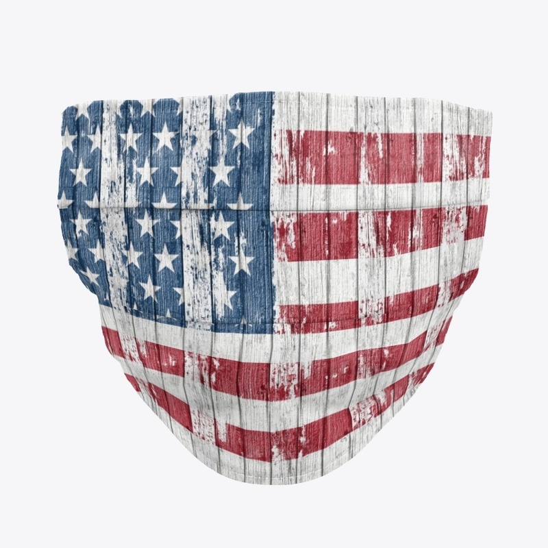 Rustic Wood US Flag mask