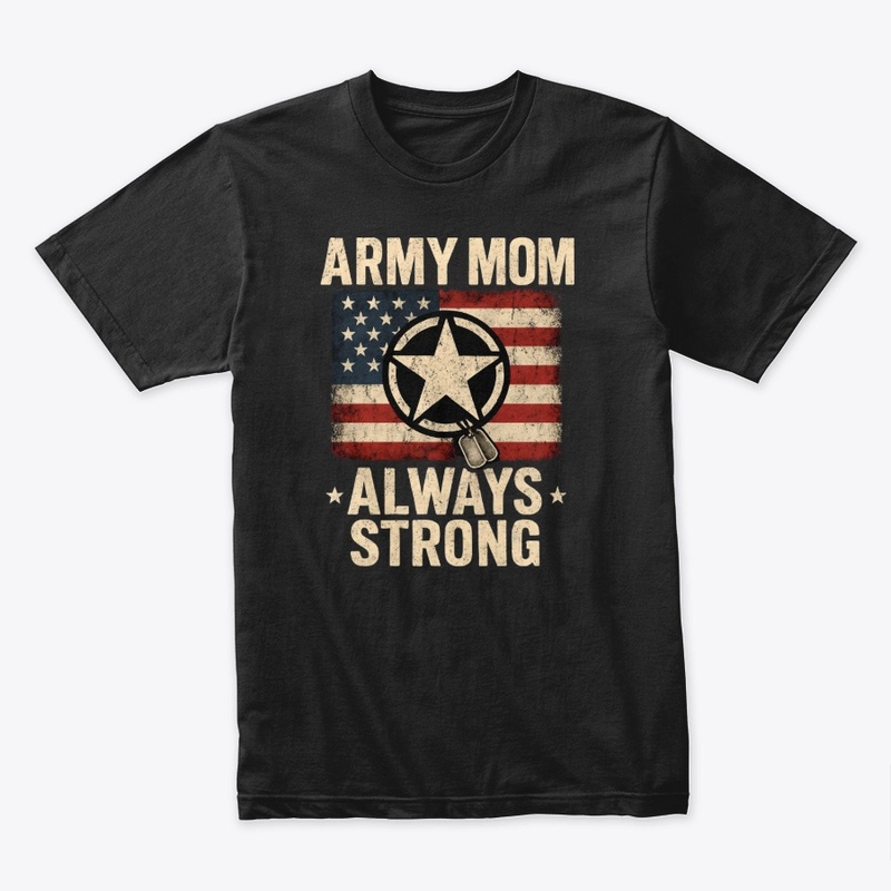Army Mom Strong USA Flag Graphic