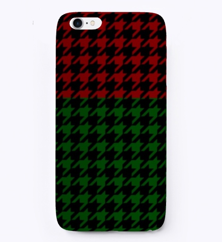 Houndstooth Red and Green Stripe