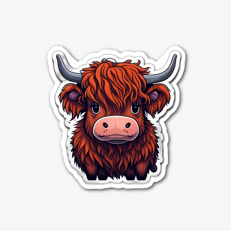 Cute Highland Cow Sticker
