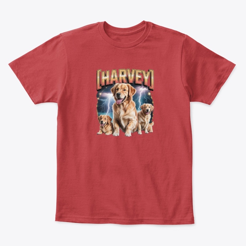 Harvey Golden Retriever Lightning Tee